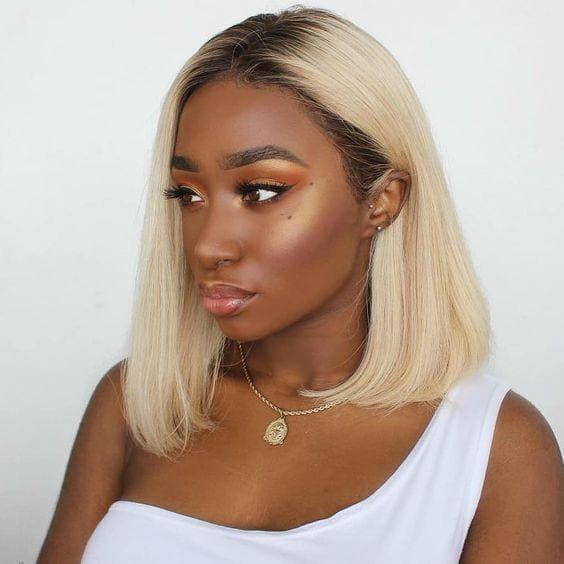 BAISI 1B Color 13X4 Lace Frontal Colored Wigs Smooth 100% Human Hair VIP100