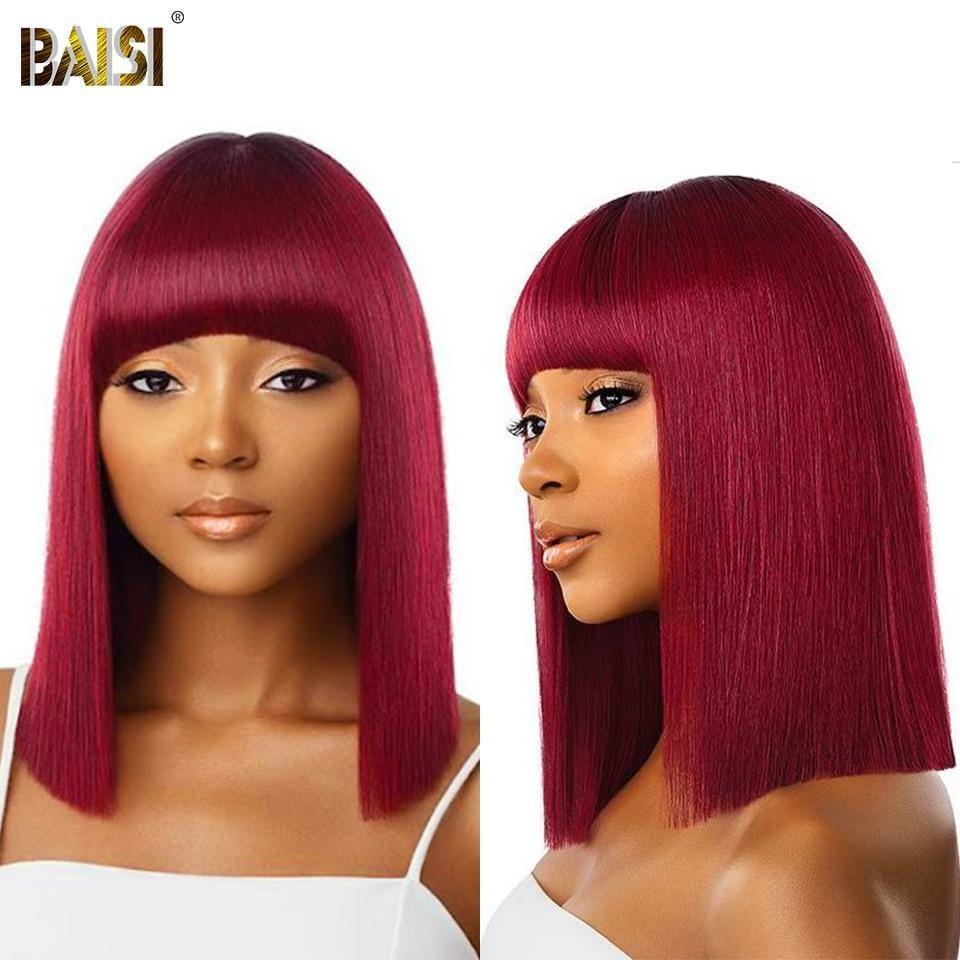 Peluca Sintética Recta BAISI Con Flequillo Corte Chino Sintético 1081