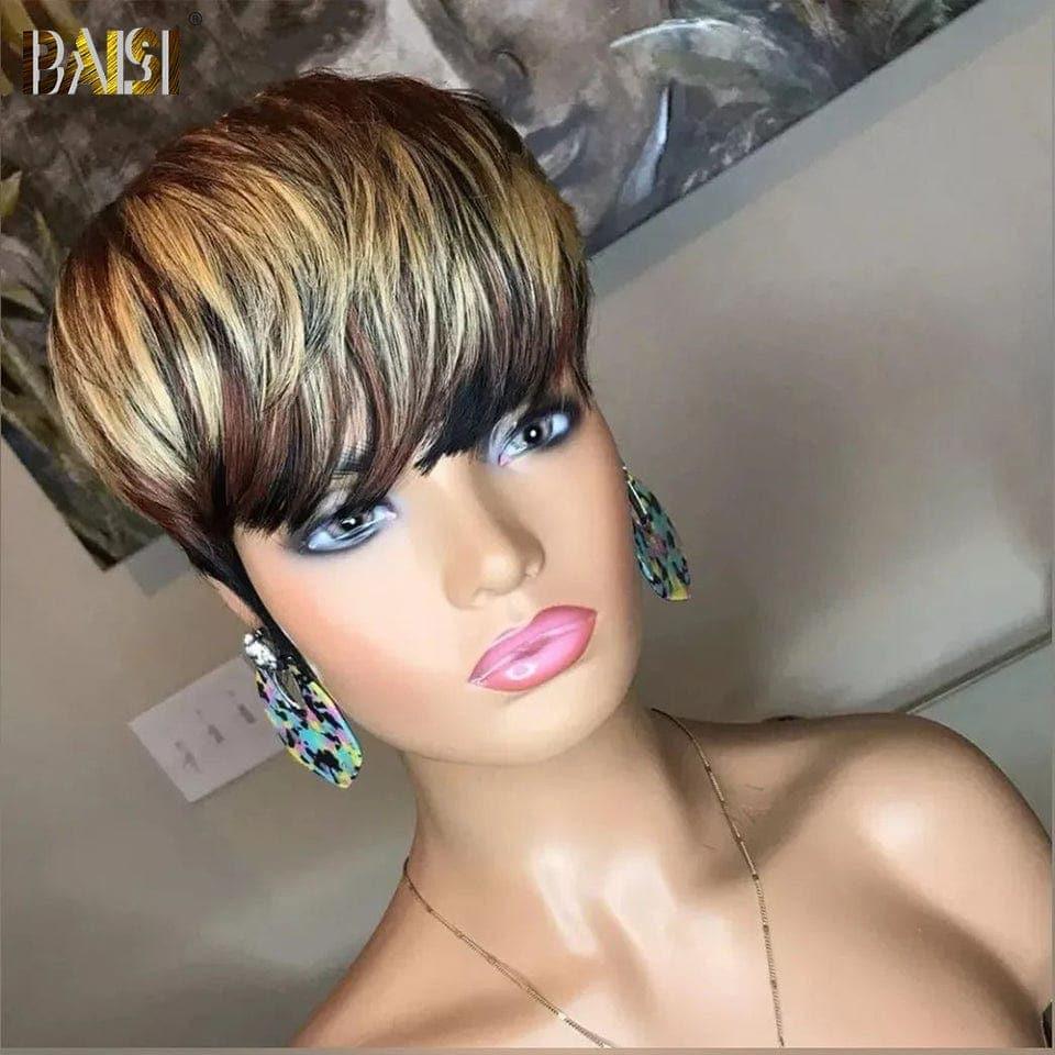 BAISI Achetez 2 perruques minimum au prix d'usine fournisseur en France TVA 0€ 48H arrivé petite coupe fabriqué à la machine (Pas Besoin de Code)