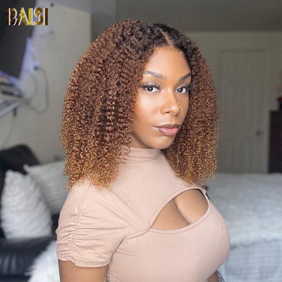 BAISI Achetez 2 perruques minimum au prix d'usine fournisseur en France TVA 0€ 48H arrivé Egg Wave en noir 66€ et T PART LACE PERRUQUE BOUCLÉE CURLY EN 100% CHEVEUX HUMAINS EN COULEUR MARRON (Pas Besoin de Code) B