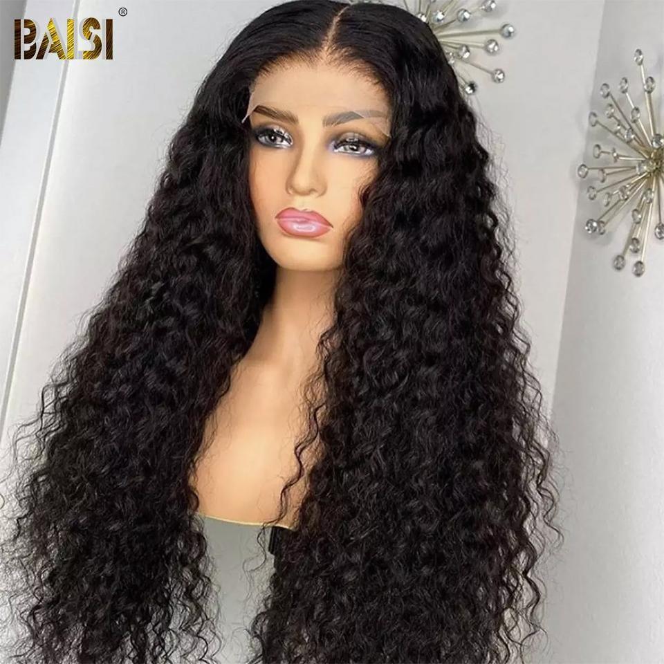 Peluca con cierre BAISI Part Long 5*5, densidad del 250% en cabello 100% humano