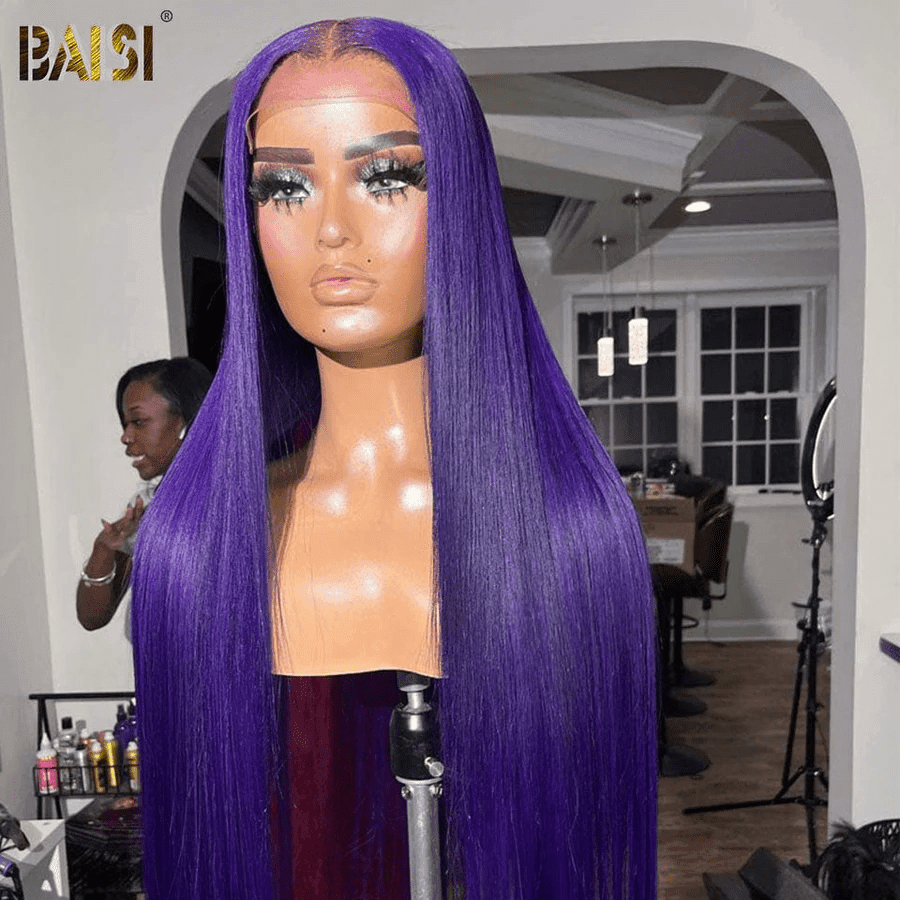 BAISI Acquista almeno 2 parrucche al prezzo di fabbrica fornitore 13x4 Lace Frontal Parrucca Liscia Viola Senza Colla Lace già tagliata Facile da Indossare o 13X4 lace in Colore marrone mix miele 20 pollici 175€ In 100% Capelli Umani (Non Serve Codice)