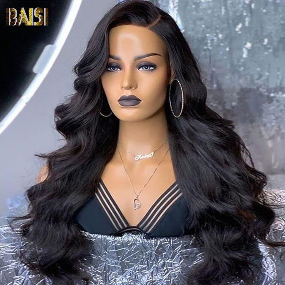BAISI Achetez 2 perruques minimum au prix d'usine fournisseur 4x4 Perruque Body Wave Pré-plucked Pas Besoin de Colle en 100% Raw Hair Lace déjà couper(Pas Besoin de Code)