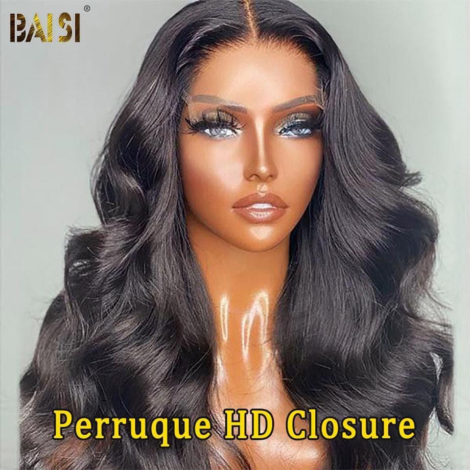 BAISI 5*5 HD Closure Perruque En Cheveux Humains