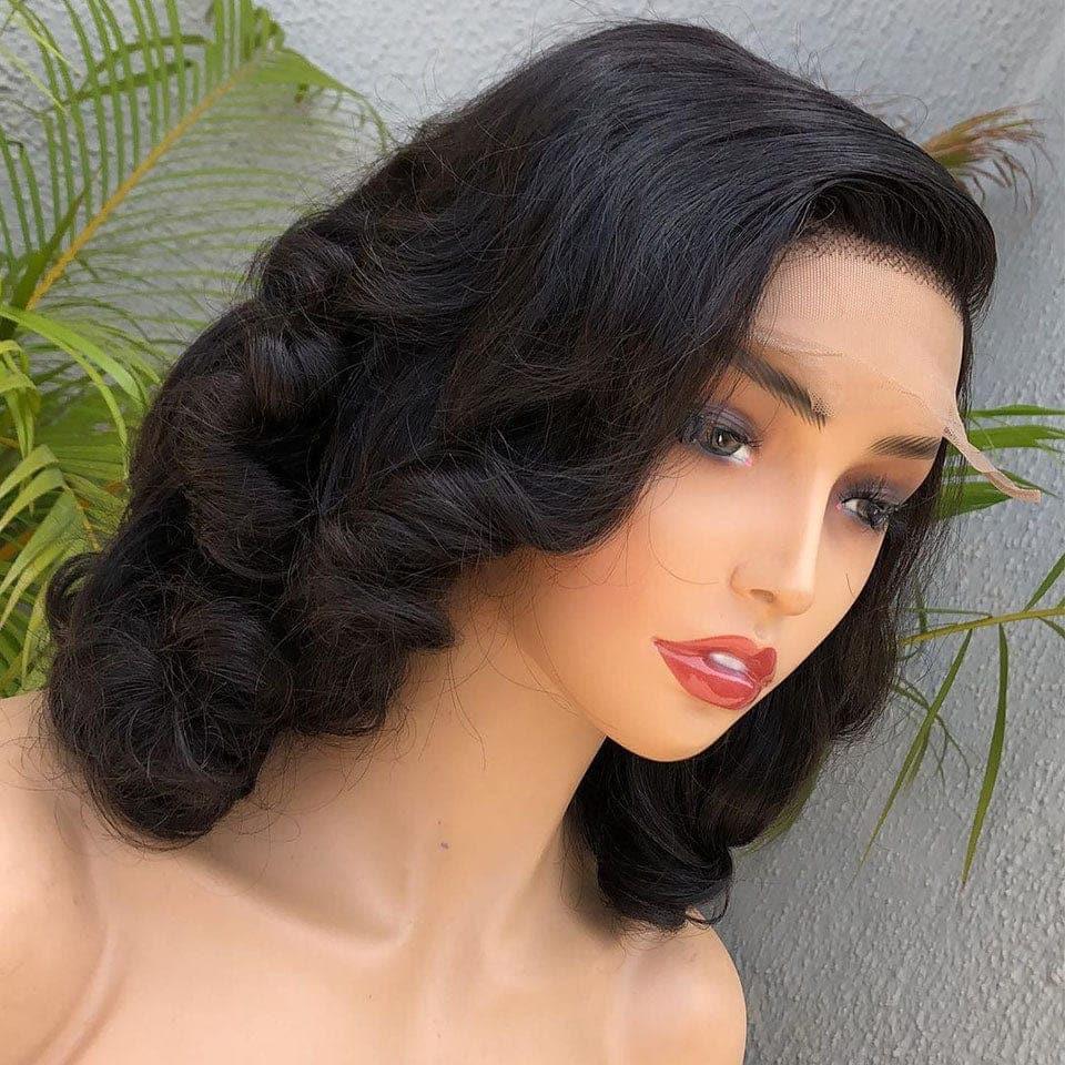 BAISI Achetez 2 perruques minimum au prix d'usine fournisseur 4x4 closure perruque bob Coupe carrée en 100% cheveux humains Natural wave ou T part afro curly wave 18 pouces 108€ (Pas Besoin de Code)