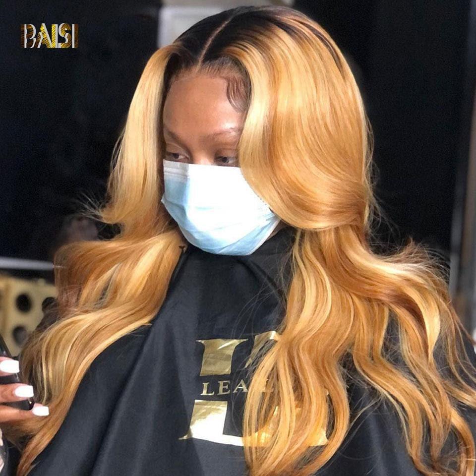 BAISI 13x4 Lace Front Perücke Body Wave Hellbraun