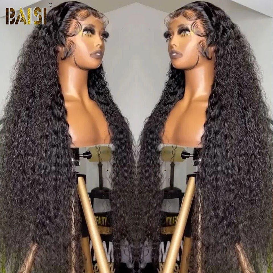 BAISI 13X4 frontal perruque trop longue curly en 100% cheveux humains
