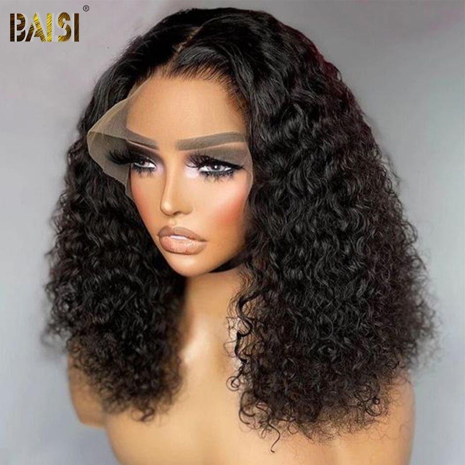 BAISI Achetez 2 perruques minimum au prix d'usine fournisseur en France TVA 0€ 48H arrivé 13x4 Lace Frontal Perruque BOB Curly Bob En 100% Cheveux Humains (Pas Besoin de Code)