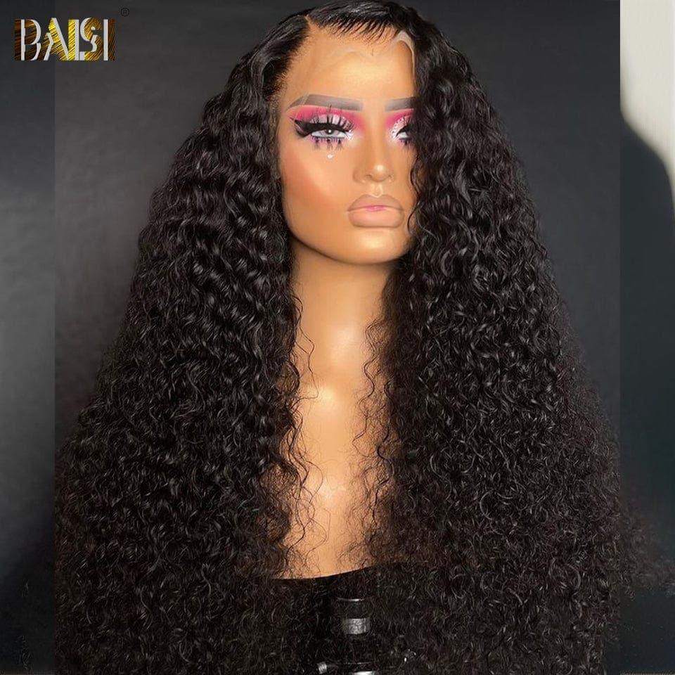 BAISI Achetez 2 perruques minimum au prix d'usine fournisseur Perruque Naturelle En Lace 13X4 Frontal Curly En 100% Cheveux Humains (Pas Besoin de Code)