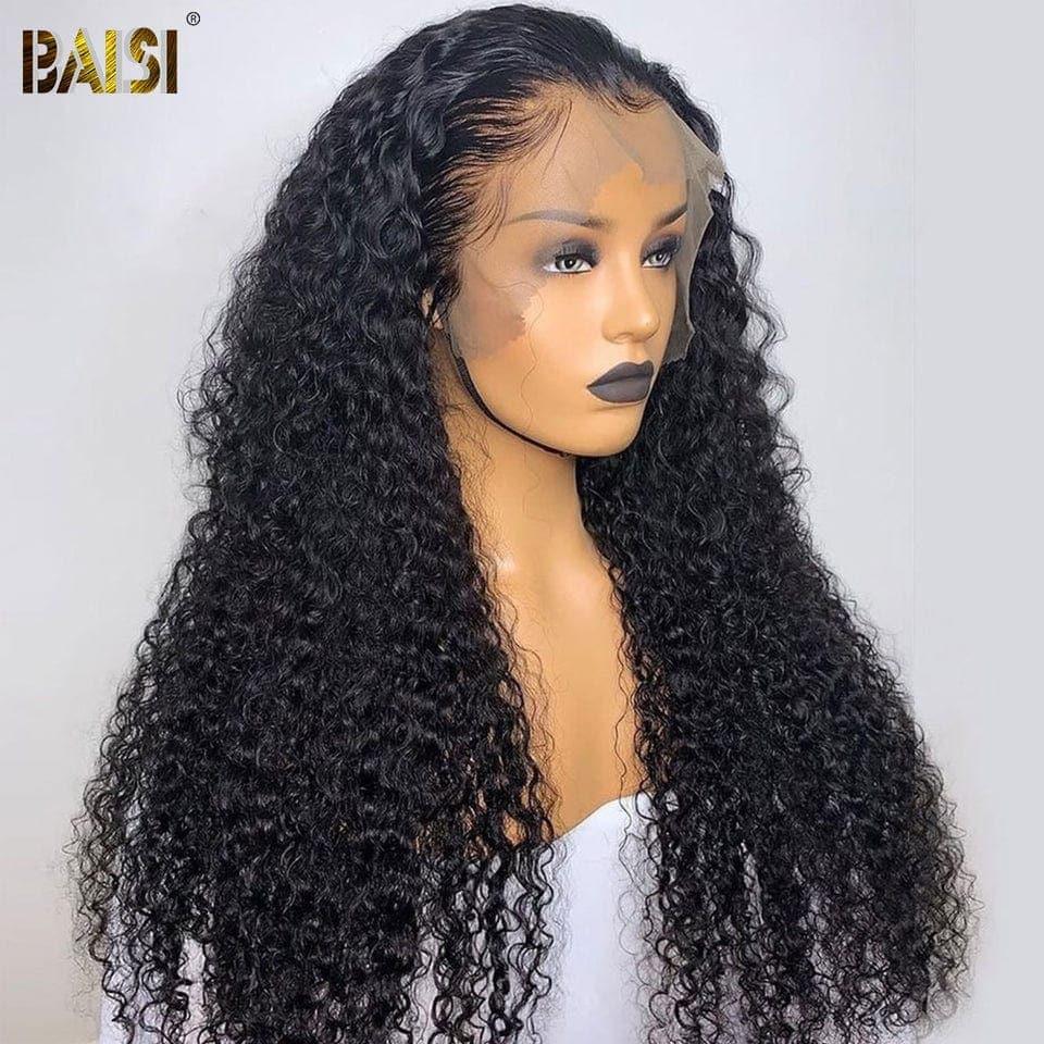 BAISI Achetez 2 perruques minimum au prix d'usine fournisseur en France TVA 0€ 48H arrivé 13x4 Lace Frontal Perruque Curly Sans Colle Lace déjà couper Facile à Porter En 100% Cheveux Humains (Pas Besoins De Code)