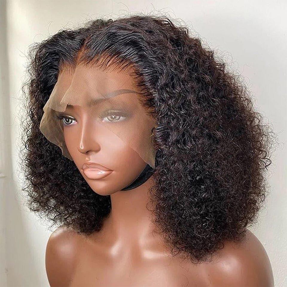 BAISI 13X4 Bob Perruque Bouclée Curly 8-14 POUCE 100% Cheveux Humains 200% Densité C