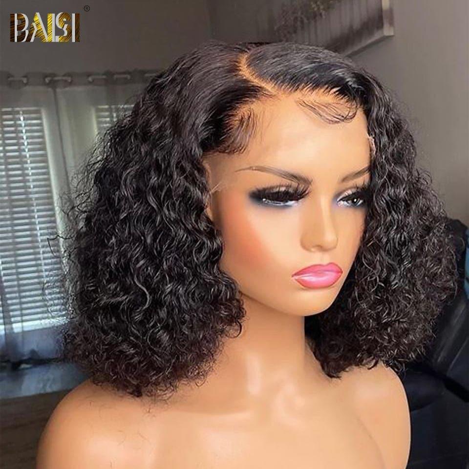 BAISI Achetez 2 perruques minimum au prix d'usine fournisseur en France TVA 0€ 48H arrivé 13x4 Frontal Bob Perruque Bouclée Curly 100% Cheveux Humains (Pas Besoins De Code)