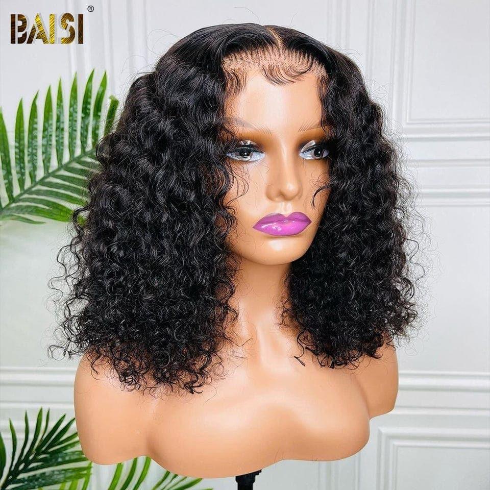 BAISI Achetez 2 perruques minimum au prix d'usine fournisseur en France TVA 0€ 48H arrivé 13x4 Frontal Bob Perruque Bouclée Deep Wave Sans Colle Lace déjà couper Facile à Porter 100% Cheveux Humains (Pas Besoins De Code)