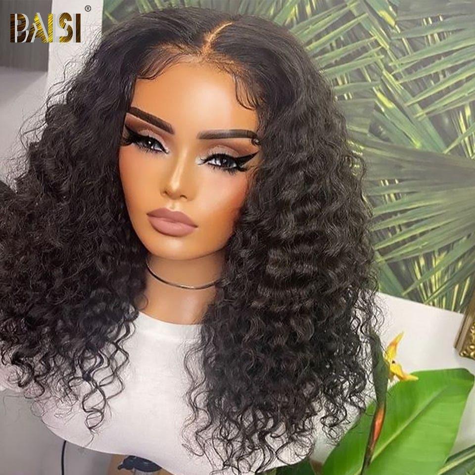 BAISI Acquista almeno 2 parrucche al prezzo di fabbrica fornitore in Francia IVA 0€ Arrivo in 48H 4X4 Closure Parrucca Naturale Deep Wave 200% Densità