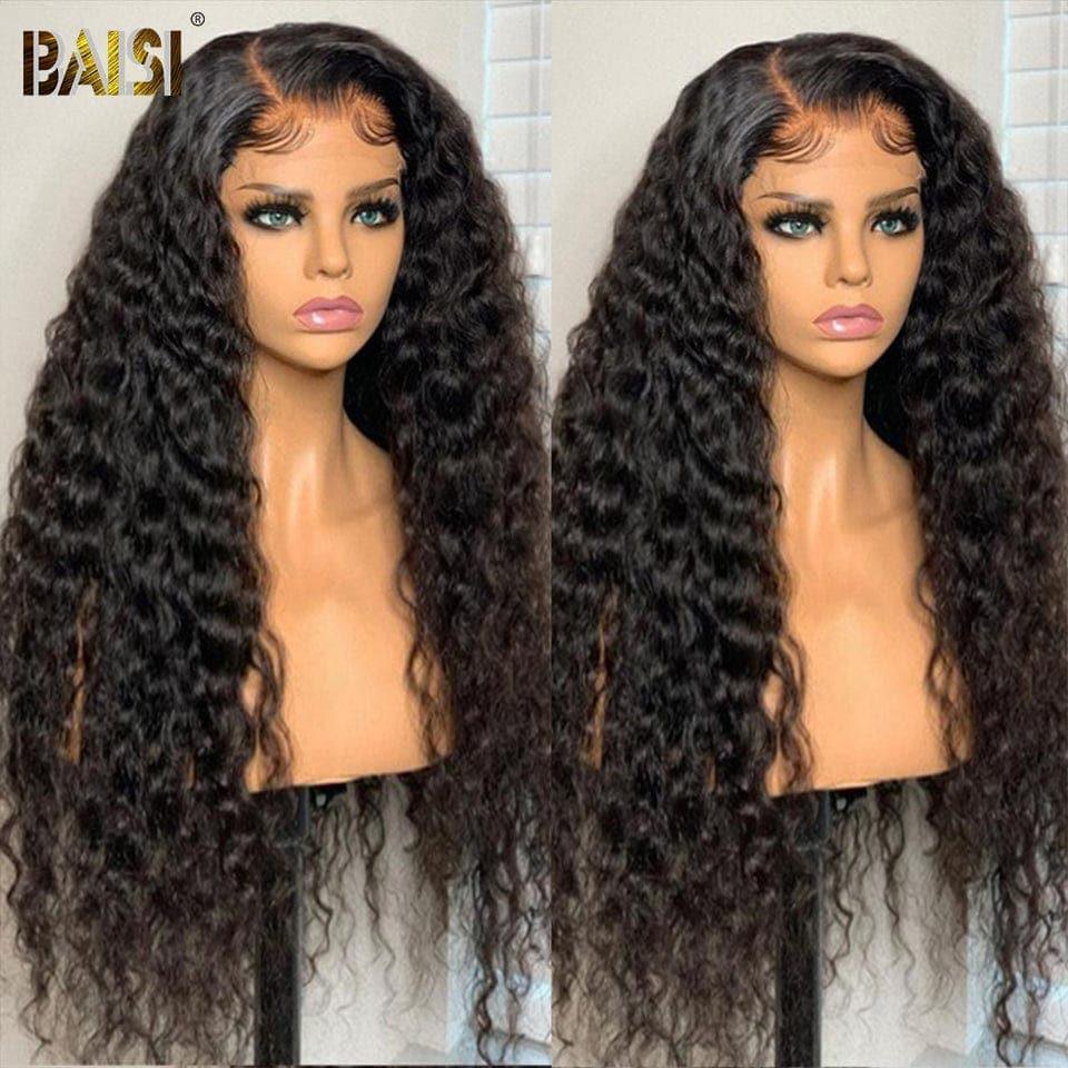 BAISI Achetez 2 perruques minimum au prix d'usine fournisseur 4x4 Perruque Deep Wave Pré-plucked Pas Besoin de Colle en 100% Raw Hair Lace déjà couper(Pas Besoin de Code)
