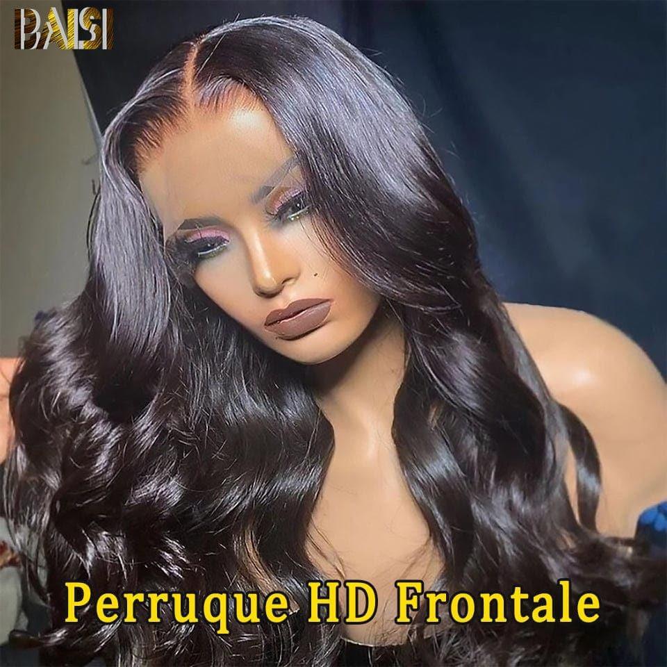 BAISI HD Lace Front Human Hair Body Wave Wig With Natural Baby Hair