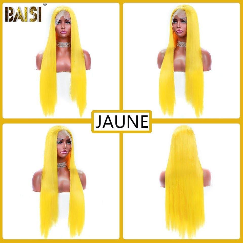 BAISI T Part Lace Long Colored Synthetic Hair Wig