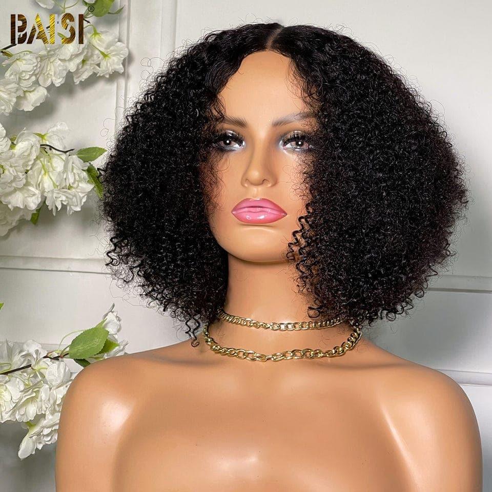 BAISI Achetez 2 perruques minimum au prix d'usine fournisseur pixie perruque sans lace Marron ou T PART LACE PERRUQUE BOUCLÉE CURLY EN 100% CHEVEUX HUMAINS EN 3 COULEURS (Pas Besoin de Code)