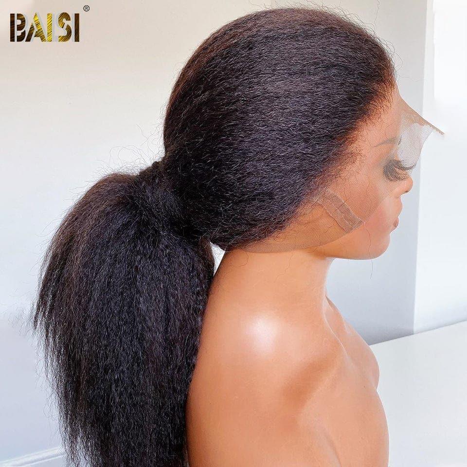 BAISI Achetez 2 perruques minimum au prix d'usine fournisseur 360 full lace perruque kinky straight Yaki en 100% vrais cheveux humains (Pas Besoin De Code)