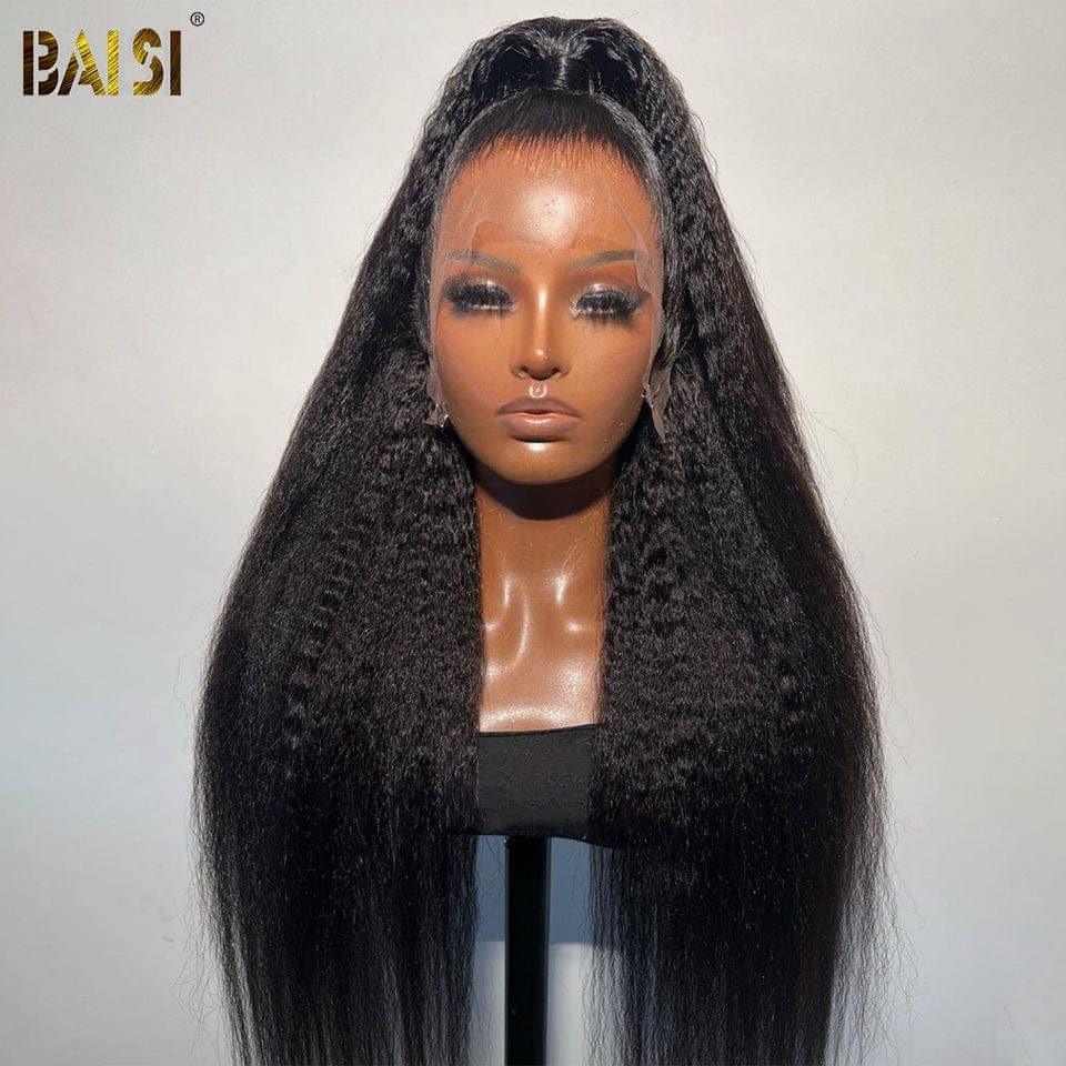 BAISI 12A 13x4 Frontal Lace Perruque Frisée Kinky Straight En 100% Cheveux Humains