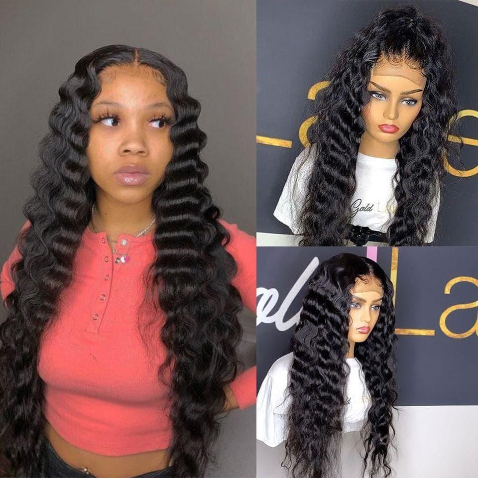 BAISI 4*4 #613 & Noir Naturel Lace Closure Perruque en 100% cheveux humains 200% Densité