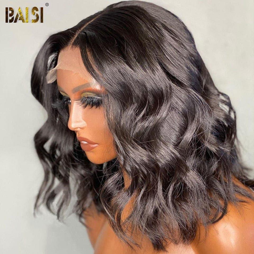 BAISI Achetez 2 perruques minimum au prix d'usine fournisseur 4x4 closure perruque bob Coupe carrée en 100% cheveux humains Natural wave ou T part afro curly wave 18 pouces 108€ (Pas Besoin de Code)