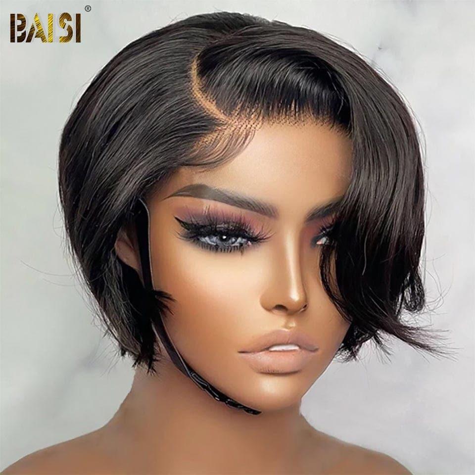 BAISI 13X4 Lace Custom Wig With Side Parting In Natural Color