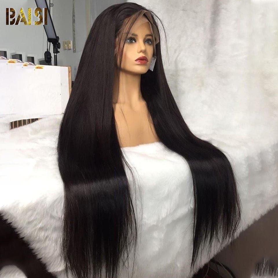 BAISI Achetez 2 perruques minimum au prix d'usine fournisseur en France TVA 0€ 48H arrivé Perruque Naturelle En Lace Frontal Lisse En 100% Cheveux Humains (Pas Besoin de Code)
