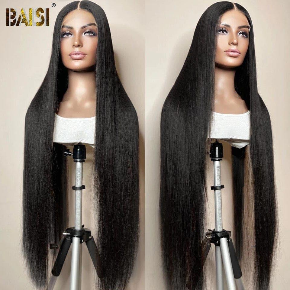 BAISI Achetez 2 perruques minimum au prix d'usine fournisseur 4X4 closure perruque trop longue Lisse en 100% cheveux humains