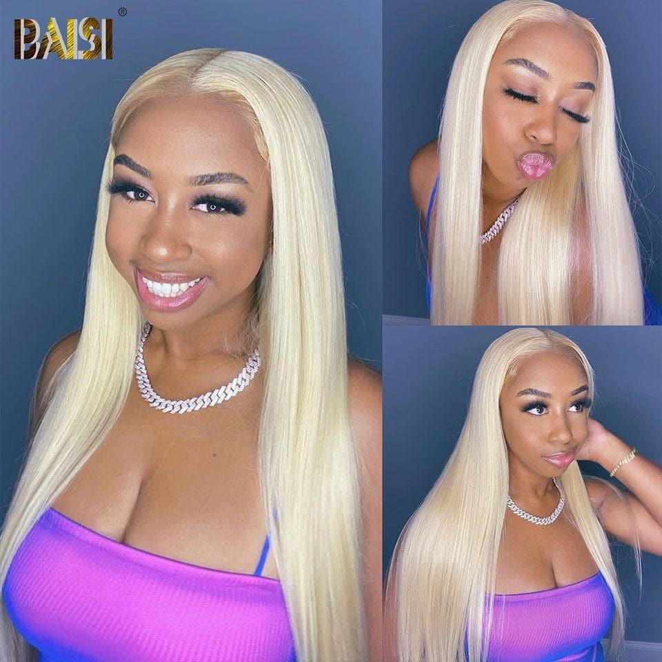 BAISI Buy at least 2 wigs at factory supplier price 13X4 Frontal Wig Straight Blonde 613# 100% Real Human Hair (No Code Needed)
