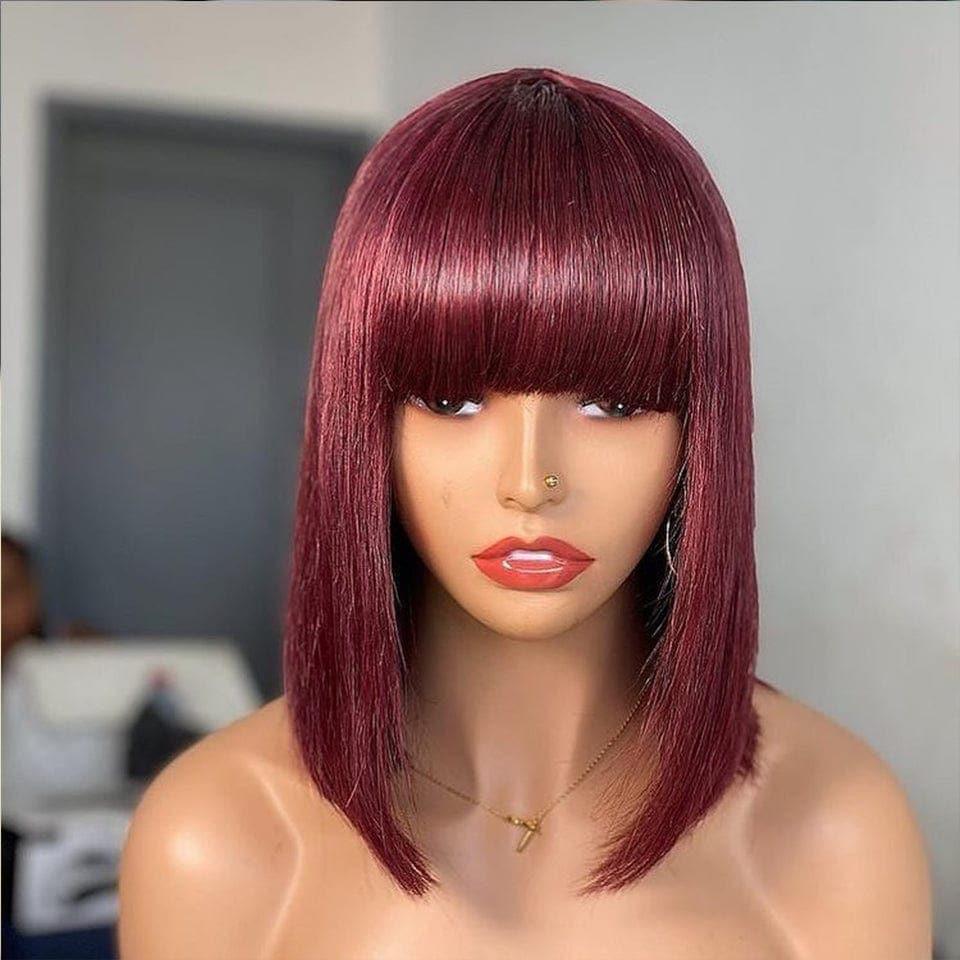 Venda flash BAISI 4 perucas com franja de 10 polegadas em cabelo 100% humano real código 240 euros: MP50