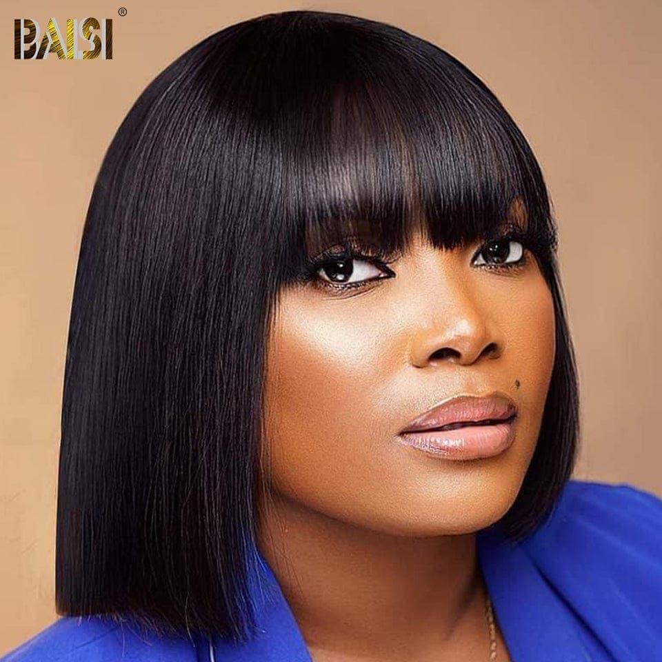 BAISI Achetez 2 perruques minimum au prix d'usine fournisseur AVEC FRANGE Perruques de Luxe 100% Vietnam Hair SDD BONE STRAIGHT A1 cheveux double drawn 15A (Pas besoins de code)