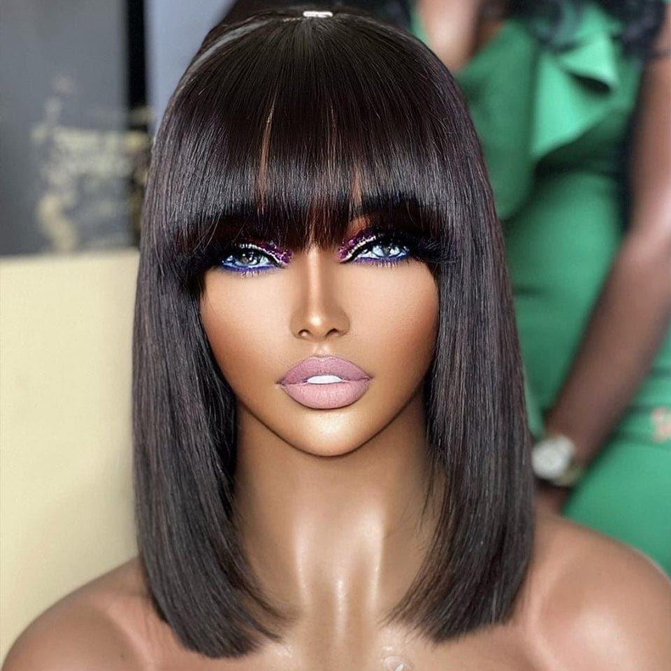 Venda flash BAISI 4 perucas com franja de 10 polegadas em cabelo 100% humano real código 240 euros: MP50