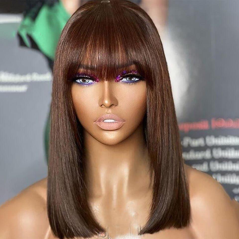 Venda flash BAISI 4 perucas com franja de 10 polegadas em cabelo 100% humano real código 240 euros: MP50