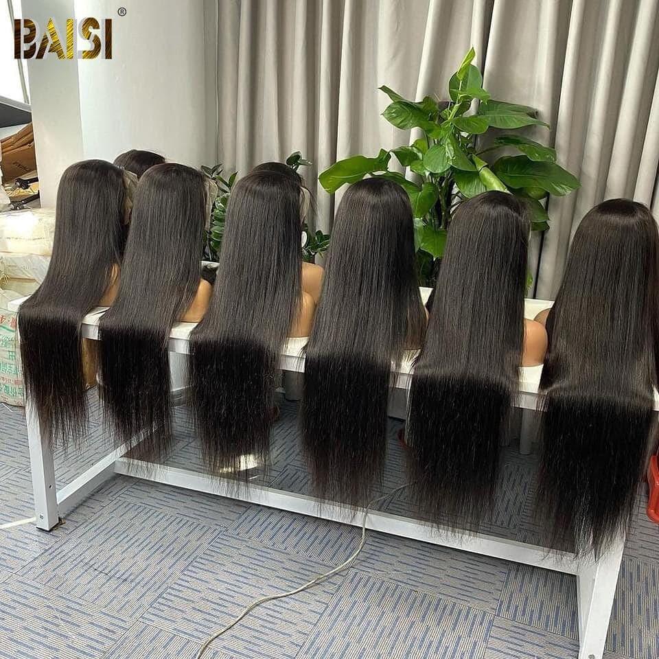 BAISI Achetez 2 perruques minimum au prix d'usine fournisseur en France TVA 0€ 48H arrivé Perruque Naturelle En Lace Frontal Lisse En 100% Cheveux Humains (Pas Besoin de Code)