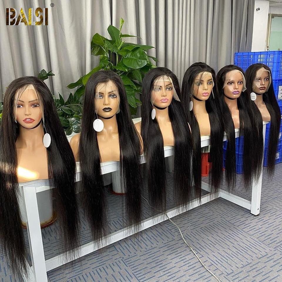 BAISI Achetez 2 perruques minimum au prix d'usine fournisseur en France TVA 0€ 48H arrivé Perruque Naturelle En Lace Frontal Lisse En 100% Cheveux Humains (Pas Besoin de Code)