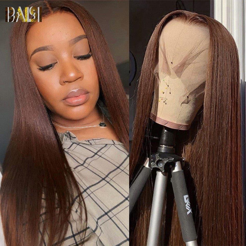 BAISI Achetez 2 perruques minimum au prix d'usine fournisseur 13x4 Lace Frontal Perruque Lisse Marron #4 En 100% Cheveux Humains (Pas Besoin de Code)