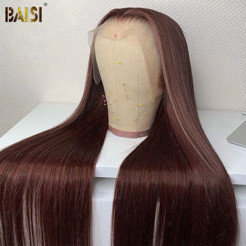 BAISI Achetez 2 perruques minimum au prix d'usine fournisseur 13x4 Lace Frontal Perruque Lisse Marron #4 En 100% Cheveux Humains (Pas Besoin de Code)