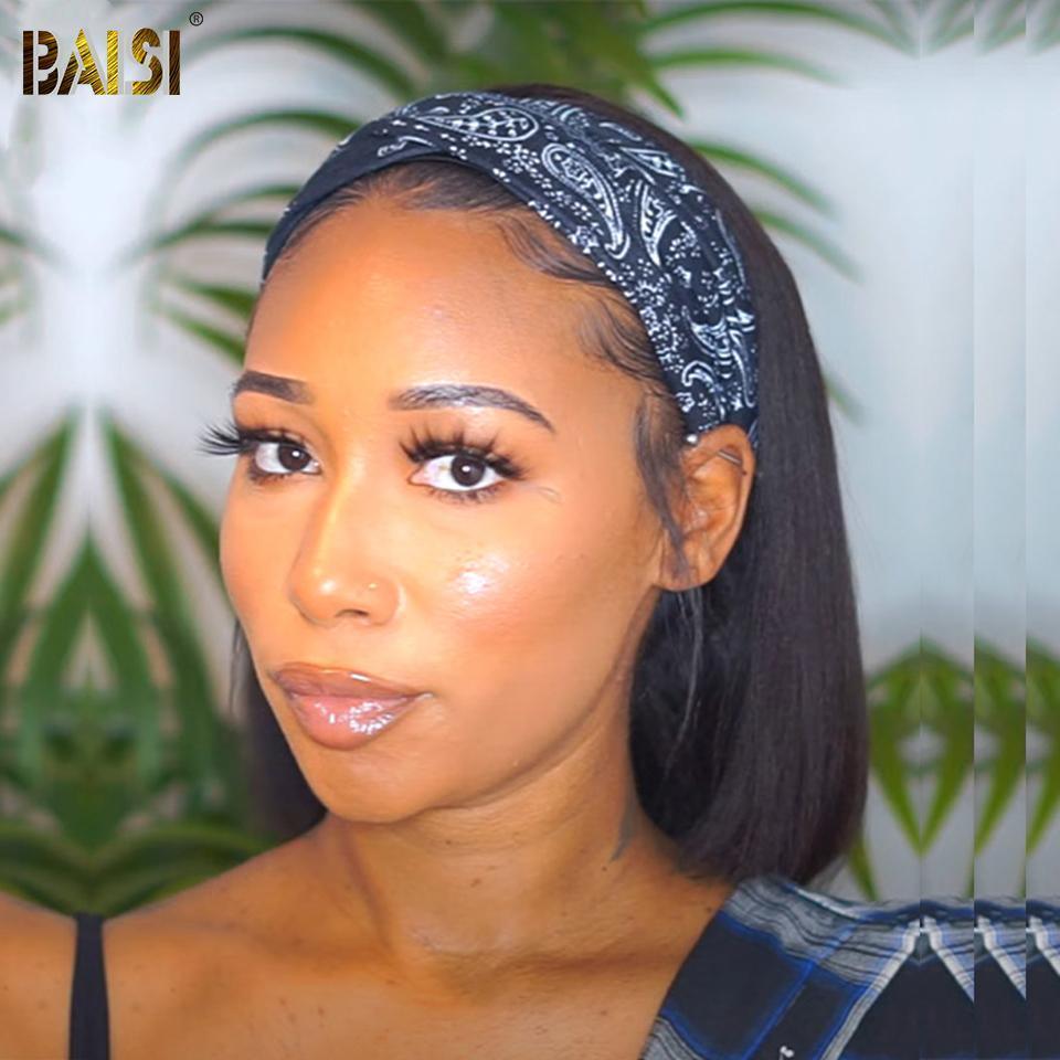 BAISI Machine Made Smooth Headband Wig