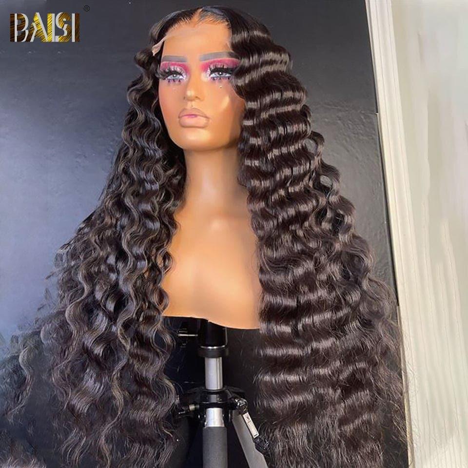 BAISI Perruques en France TVA 0€ Livraison gratuite 2-3 jours en Europe 4x4 closure deep wave en 100% cheveux humains en cheveux indians brésiliens de bonne qualité