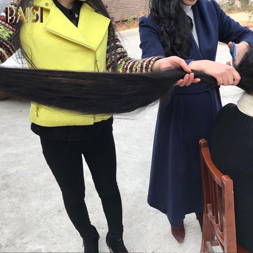 BAISI Sexy langes Haar aus 100 % Echthaar mit natürlichen Wellen
