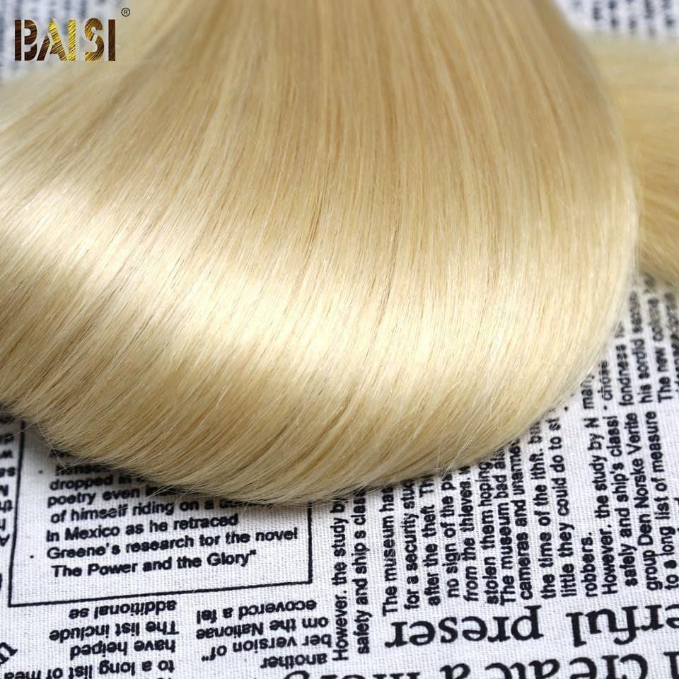 BAISI 12A Sexy Weave Long 100% Human Hair 613# Straight Blonde