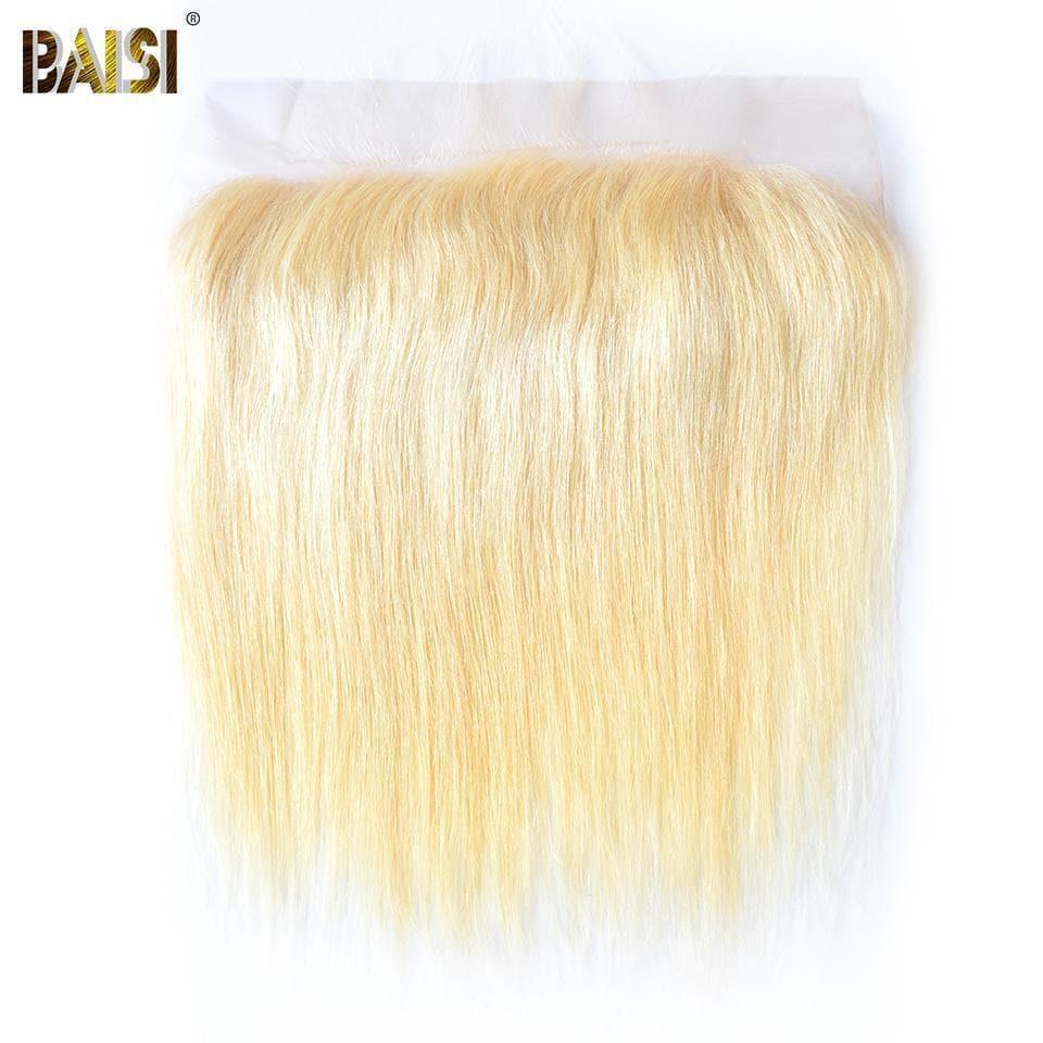 BAISI 10A 100% Human Hair 613# Eurasian Straight Blonde Hair Bundles With Frontal