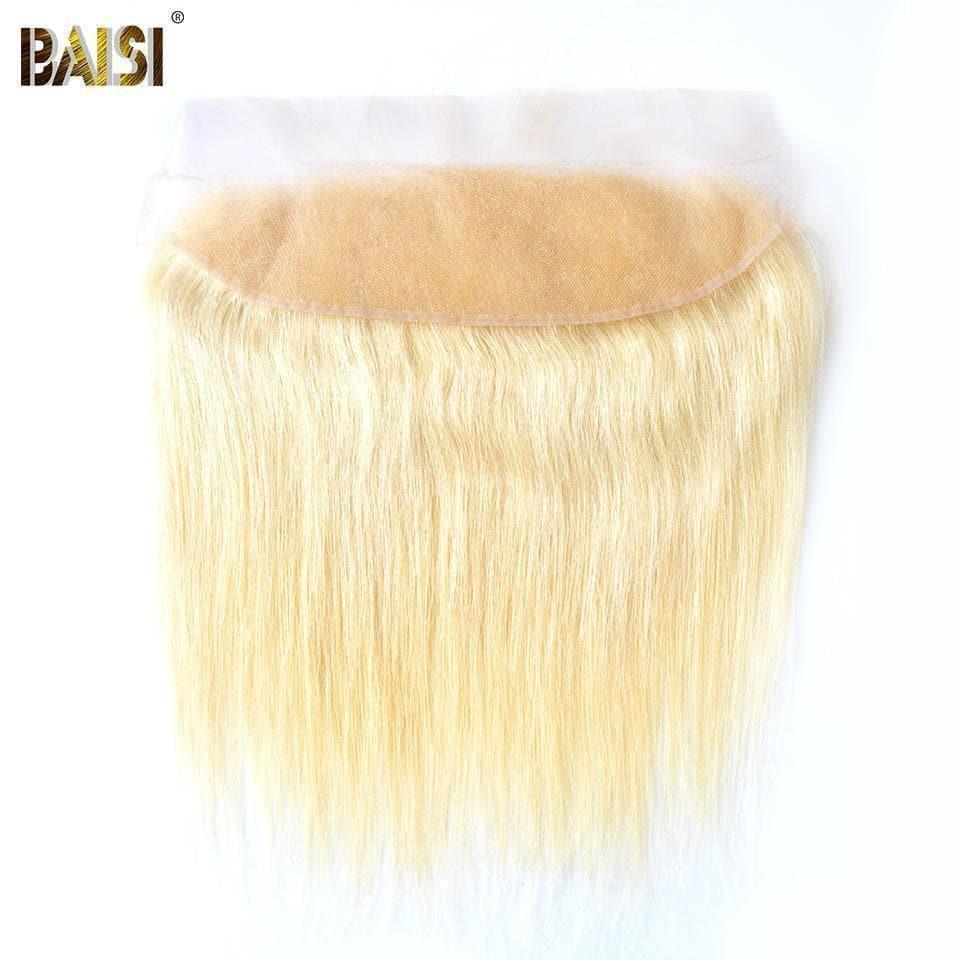 BAISI 10A 100% Human Hair 613# Eurasian Straight Blonde Hair Bundles With Frontal