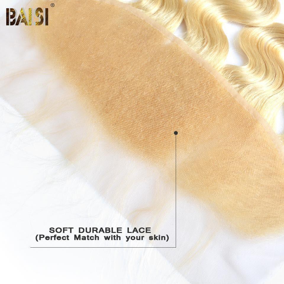 BAISI 8A 100% Human Hair Blonde #613 Body Wave Lace Frontal 13x4
