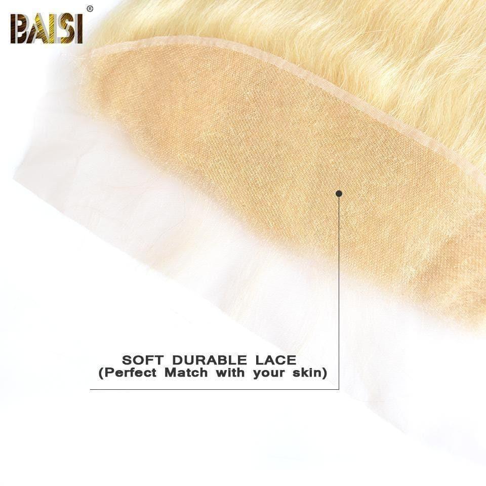 BAISI 8A 100% Human Hair Blonde 613# Straight Lace Frontal 13x4