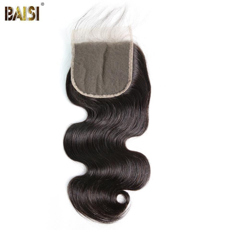 BAISI 10A Lace Closure 4x4/ 5x5 100% Virgin Hair Wavy Body Wave Silk Base Closure 4x4