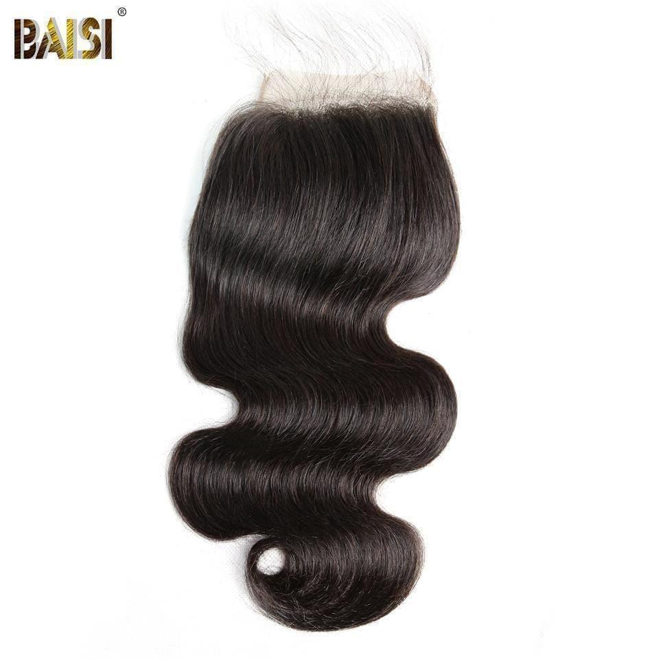 BAISI 10A Lace Closure 4x4/ 5x5 100% Virgin Hair Wavy Body Wave Silk Base Closure 4x4