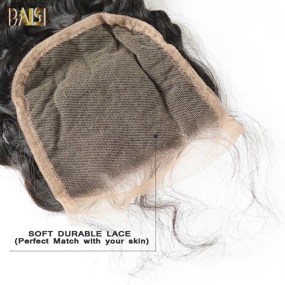 BAISI 8A 100% Virgin Hair Deep Wave Lace Closure 4x4