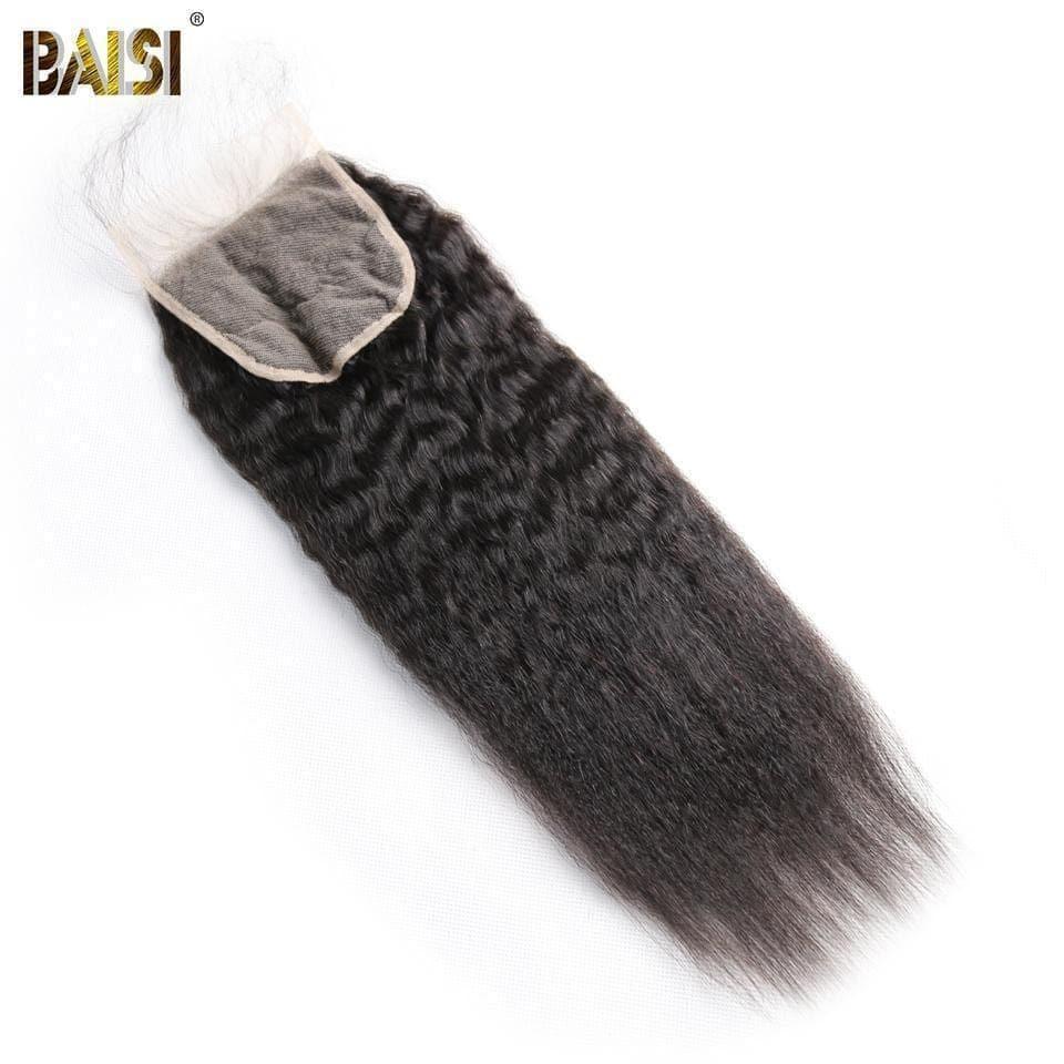Fechamento 4x4 do laço de BAISI 10A em 100% cabelo reto perverso do Virgin